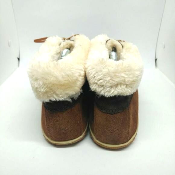 Sperry Top Sider Womens Brown Suede Leather Fur Lined Boots Size 9 M Boots Sperr - Picture 4 of 8